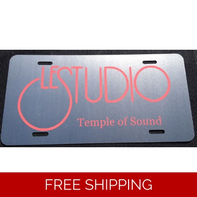 Le Studio License Plates Silver Pink Logo TOS